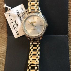 Coach gold watch-NWT diamond around band